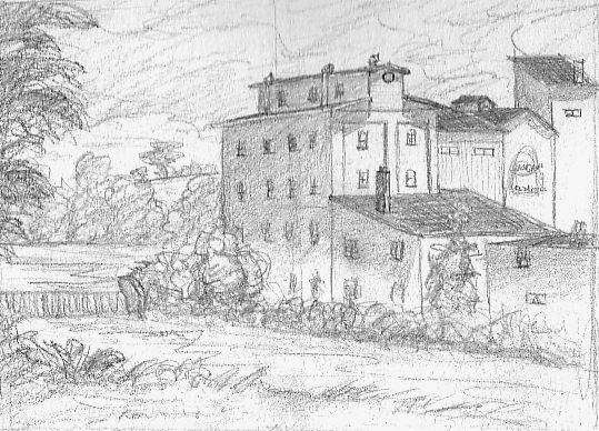 Thamesford Mill pencil sketch