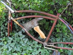 firefighter art bicycle frame