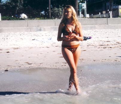 Debbie strolling at St. Pete's beach