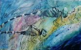 watercolour on board