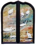 varnished watercolour dip-tych
