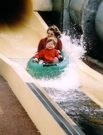 Kathleen and Kyle try to get wet!