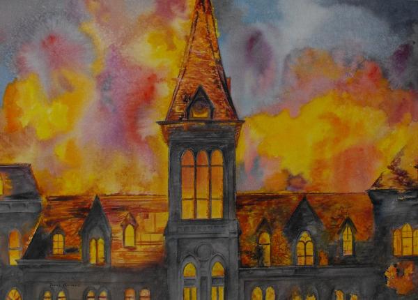 Alma College watercolour on paper