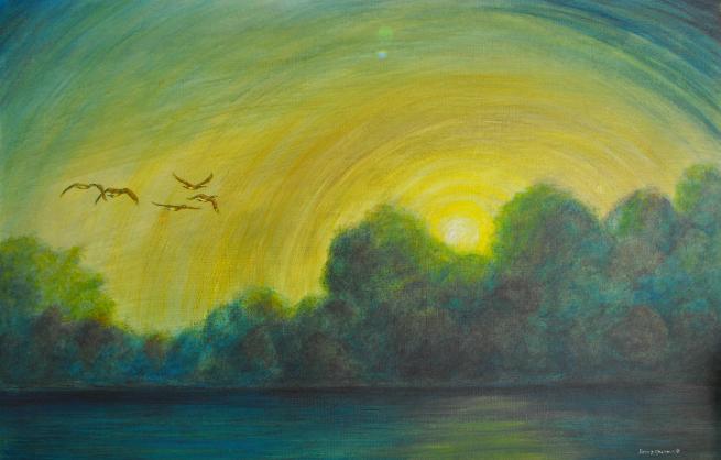 Varnished watercolour on board by Dennis Kalichuk