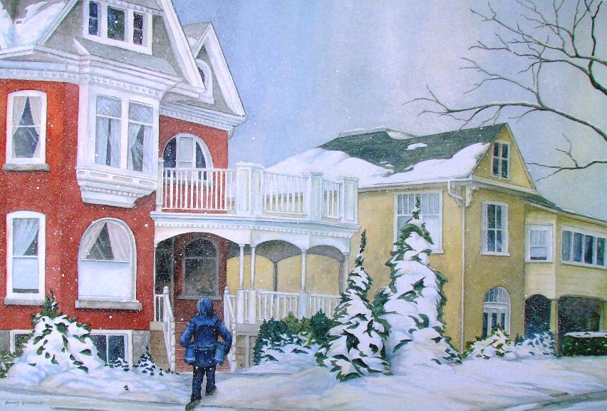 Snowy Deliver - End Of An Era painting by Dennis Kalichuk