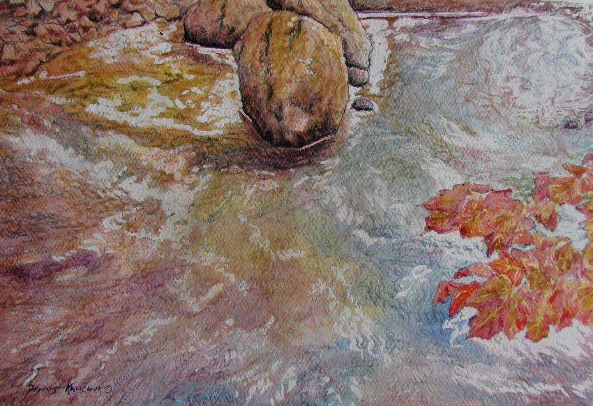 Northern Creek original watercolour Dennis Kalichuk