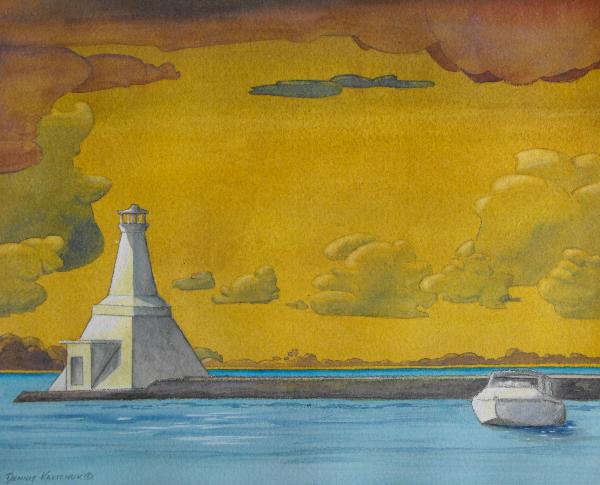 original watercolour Port Stanley