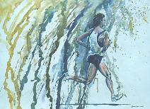 watercolour on hardboard