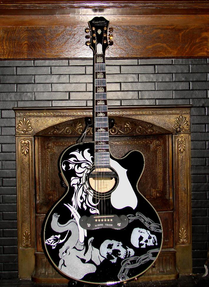 Kalichuk Jumbo Train art guitar