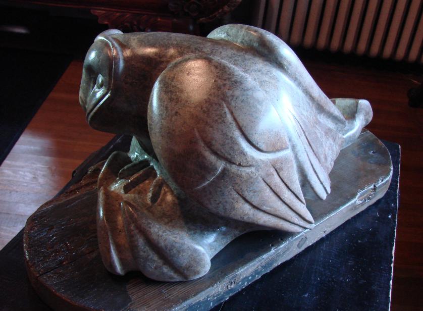 Barn Owl soapstone by Dennis Kalichuk